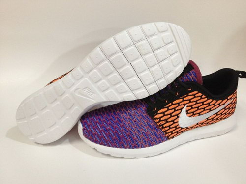 Nike Roshe Run Womenss Shoes 2015 New Flynit New Orange Black Purple Half Discount Code
